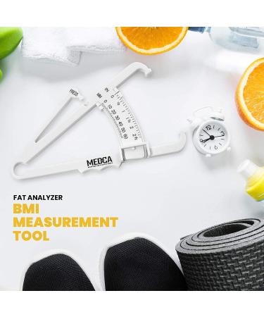 Skin Fold Body Fat Analyzer - Portable BMI Measuring Device (2 Pieces White) | Medca Skin Folding Fat Measuring Tool - Buy Online on GoSupps.com