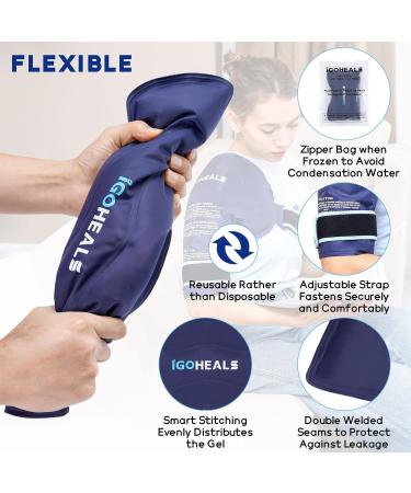 IGOHEALS Shoulder Ice Pack Wrap for Rotator Cuff Injuries - Hot Cold Therapy for Pain Relief & Recovery - Left/Right Shoulder for Men & Women - Navy 003 - Buy Online on GoSupps.com
