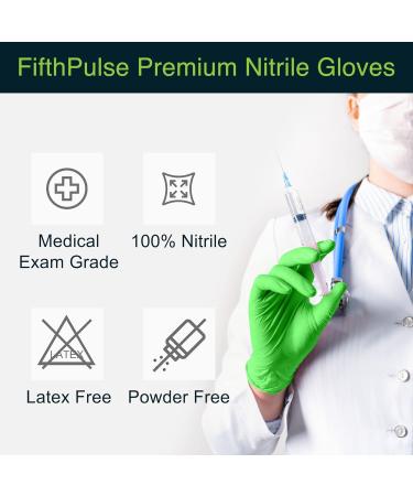 Green Nitrile Disposable Gloves - 50 Count Medium - 3 Mil - Powder & Latex Free - Surgical Grade Exam Gloves - Food Safe - Buy Online on GoSupps.com