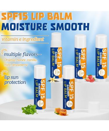 Sunscreen Lip Balms SPF 15 - Bulk Lip Balm Sticks for Employee Gifts - 50 Pcs Perfect for Travel & Beach - Buy Online on GoSupps.com