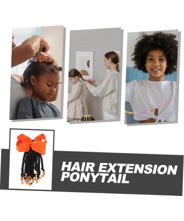 CIYODO Ponytail Beads and Dreadlocks Braided Ponytail Hair Extensions for Braids Synthetic Hairpiece Bowknot Beaded Ponytail Synthetic Ponytail Extension Cosplay Hair Accessory 21.00X14.00X2.00CM Orange - Buy Online on GoSupps.com