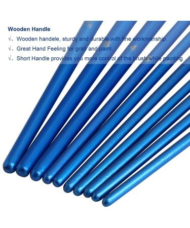JOINREY 20 Pcs Round Pointed Tip Nylon Hair Artist Paint Brushes Set for Acrylic, Oil, Watercolor - Blue - Buy Online on GoSupps.com