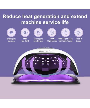 Ruspela 300W UV Nail Lamps for Gel Nails LED Polish Dryer with Phone Holder 72 Beads Nail Curing Lamp with LCD Display Auto Sensor 4 Timer Setting Detachable Nail Dryer for Beginners Home Salon Use - Buy Online on GoSupps.com