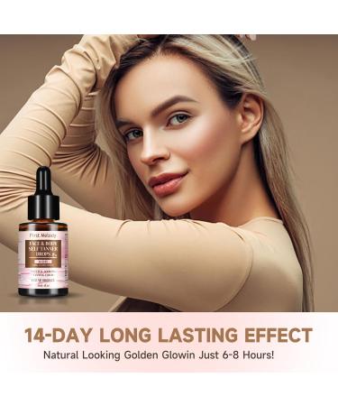 Face Tanning Drops - 14 Day Long Lasting Self Tanner with Natural Organic Ingredients | Quick Tan Drops for Face & Body - Buy Online on GoSupps.com