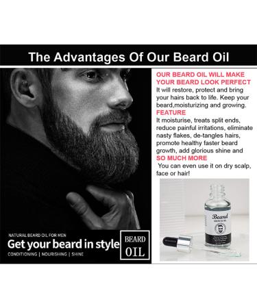 Buy Beard Growth Oil - Daily Support Formula for Moisturizing & Repairing Damaged Hair - 30ml - Buy Online on GoSupps.com