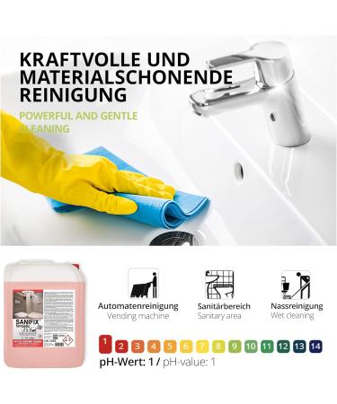 Buy Lorito Sanifix 10L Concentrate - Powerful Sanitary Cleaner & Limestone Remover for Shower Sink & Bathroom - Ideal for Ceramic Glass & Plastic - Buy Online on GoSupps.com