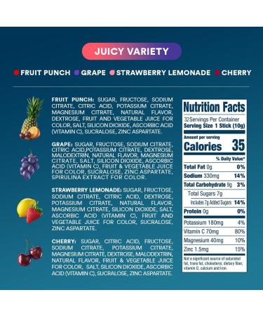 DripDrop Hydration - Electrolyte Powder Packets - Watermelon Berry Lemon Orange Fruit Punch Grape Strawberry Lemonade Cherry - 64 Count - Buy Online on GoSupps.com