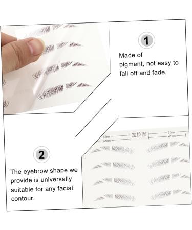 Beatifufu 6pcs Eyebrow Stickers Makeup Brow Sticker Imitation Eyebrow Sticker Hair Water Transfer Paper 6X1X0.1CM Brown - Buy Online on GoSupps.com