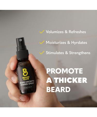 Beard Club Vitamin Spray for Facial Hair Growth | Natural Formula for Thicker Beards | Nourishing Growth Spray for All Skin Types - Buy Online on GoSupps.com