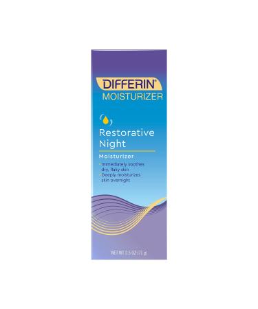 Night Cream with Hyaluronic Acid by the makers of Differin Gel, Restorative Night Moisturizer, Gentle Skin Care for Acne Prone Sensitive Skin, 2.5 oz