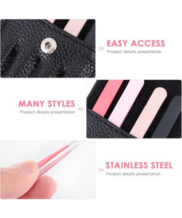 12 PC Colored Eyebrow Clip & Eyelash Tweezers Set - Sharp Pointed Tools for Extensions | Miss Steel 9.5x1.5cm - Buy Online on GoSupps.com