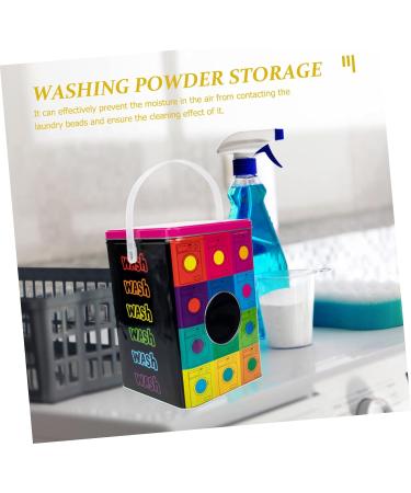 Zerodeko 3pcs washing powder storage bucket laundry tin container containers with lids laundry snack container Storage Container storage jar wrought iron Metal - Buy Online on GoSupps.com