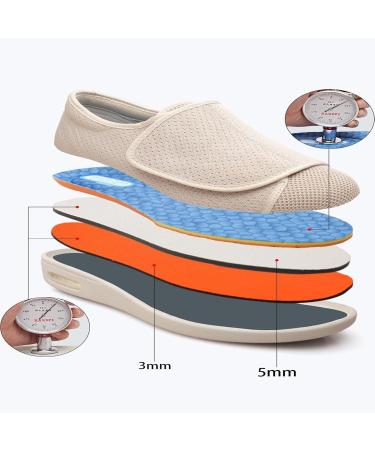 Comfortable Diabetic Shoes for Men - Extra Wide Anti-Slip Soles | Black 9.5 | Ideal Diabetic Slippers - Buy Online on GoSupps.com