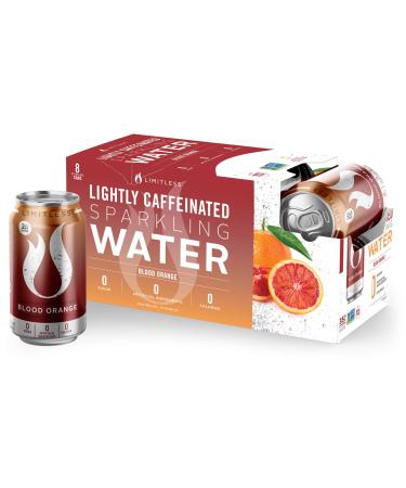 Limitless Lightly Caffeinated Sparkling Water, Blood Orange,12 Fl Oz (Pack of 8)