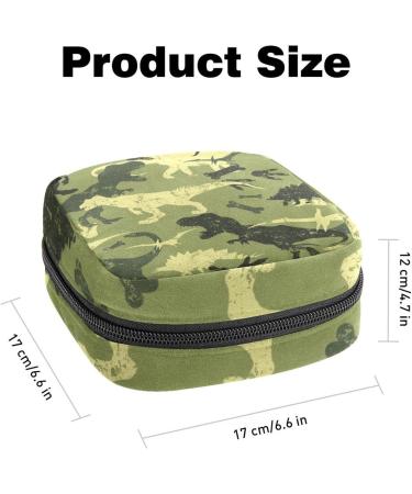 Camouflage Dinosaur Pattern Sanitary Napkin Storage Bag | Portable Menstrual Cup Pocket for Teenagers & Women - Buy Online on GoSupps.com