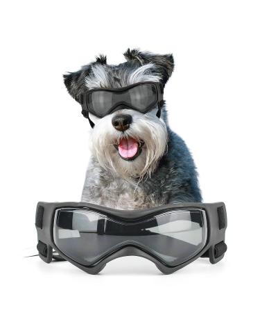 NAMSAN Dog Goggles Medium Anti UV Glare Dog Sunglasses for Small to Medium Dogs Motorcycle Glasses Adjustable Doggy Protective Eyewear, Cool Black