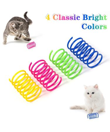 Fuyamp 16 Pcs Cat Colorful Springs Toys Cat Spring Toys for Kittens BPA Free Plastic Interactive Toys to Keep Fit for Swatting Biting Hunting Healthy Play Kitten Toys - Buy Online on GoSupps.com