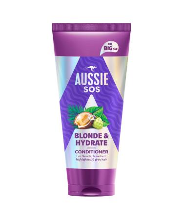 Aussie SOS Blonde Hydrate Apr s-Shampooing 350ml Pour Cheveux D color s M ches et Gris D m le et Adoucit tout en Hydratant les Cheveux Blonds et Argent s Susceptibles la S cheresse