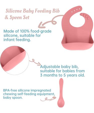 6Pcs Baby Silicone Feeding Set New BPA Free Self Feeding Set Bowl&Divided Plate&Adjustable Bib&Soft Spoon&Fork for Babies and Toddlers - Easy Wipe Clean (Red-6pcs) - Buy Online on GoSupps.com