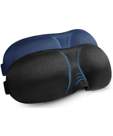 RunChao 3D Sleep Eye Mask Cover with Ear Plugs Light Blocking Memory Foam Eye Mask with Adjustable Strap for Sleeping/Shift Work/Naps/Night Blindfold Eyeshade for Men and Women
