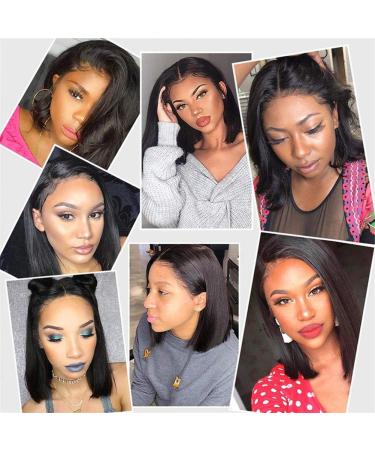 AliPearl Brazilian Straight Human Hair U Part Bob Wig - 10 inch, 180% Density, Natural Black - for Black Women - Buy Online on GoSupps.com