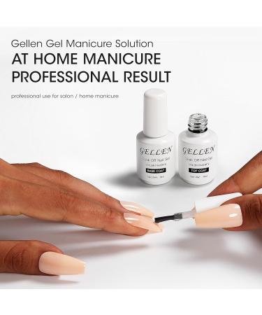 GELLEN Gel Base and Top Coat | No Wipe UV Gel Nail Polish | Long Lasting Clear Glossy Finish for Salon & Home Use - Soak Off International Shipping - Buy Online on GoSupps.com