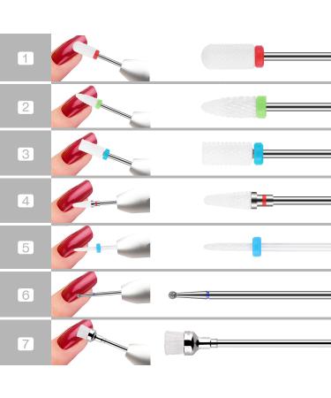 MAQUITA 7Pcs Ceramic Nail Drill Bits Set - Professional Nail Drill Bit Tools for Manicure Pedicure - Great Gift for Women and Girls - Buy Online on GoSupps.com
