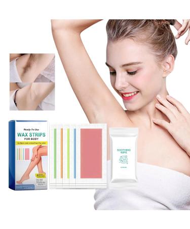 Wax Strips for Hair Removal - 20 Body Wax Strips & 10 Wet Wipes - Gentle & Safe for Sensitive Skin Legs Armpits | International Shipping - Buy Online on GoSupps.com