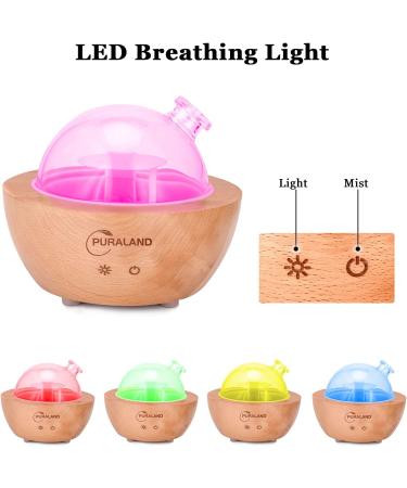 Puraland 200ml Glass Essential Oil Diffuser | Upgraded Aromatherapy Humidifier with Real Wood Base | 7 LED Colors | Waterless Auto Shut-off - Ideal for Home, Office, Bedroom - Perfect Gift! - Buy Online on GoSupps.com