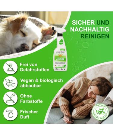 Golden Bull Upholstery Cleaner - Vegan Chemical-Free Stain Remover for Sofa & Auto - 500ml Natural Upholstered Furniture & Car Seat Cleaner - Buy Online on GoSupps.com