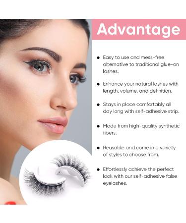 3 Pairs Reusable Self-Adhesive Waterproof False Eyelashes - Natural Look - Buy Online on GoSupps.com