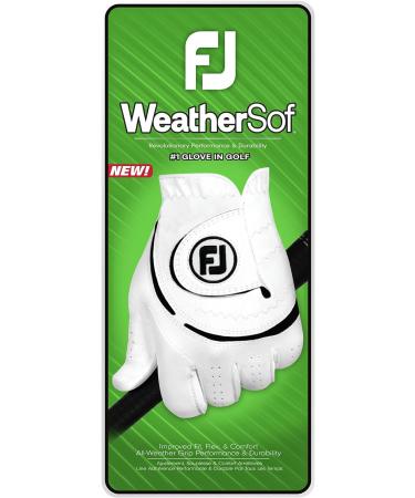 FootJoy Men's Weathersof Golf Glove - Premium White/Black | Top Choice for Comfort & Grip - Buy Online on GoSupps.com
