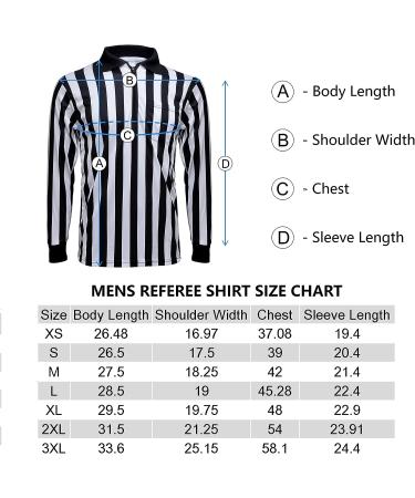 TOPTIE Pro-Style Referee Shirt | Men's Official Long Sleeve Black & White Striped Umpire Jersey - X-Large - Buy Online on GoSupps.com