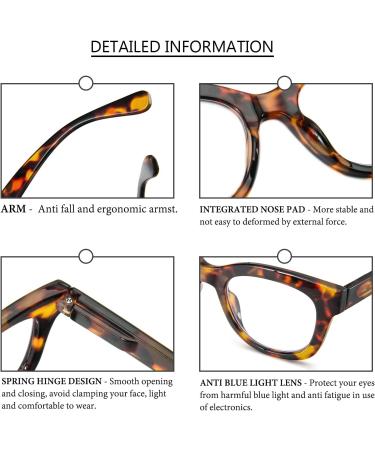 MMOWW Oversized Reading Glasses 3-Pack for Women | Blue Light Blocking Computer Readers | Black Blue & Brown Tortoise 1.5x - Shop Internationally! - Buy Online on GoSupps.com