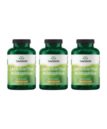 Swanson Lactobacillus Acidophilus - Probiotic Supplement Supporting Digestive Health with 1 Billion CFU Per Capsule - Promotes Bowel and GI Tract Health - (250 Capsules) 3 Pack