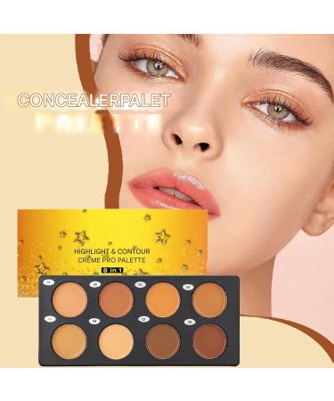 Derwrtup Concealer Palette Contour Cream PaletteLightweight 8 Color Cosmetic Cream Multipalette Women Makeup Cream Concealer Palette for home dorm travel hotel - Buy Online on GoSupps.com