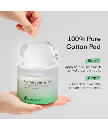 Terez & Honor Blemish Calming Toner Pads - Korean Facial Cotton Toner with Centella Asiatica Niacinamide & Hyaluronic Acid - 180 Pads + 5mL Bonus - Buy Online on GoSupps.com