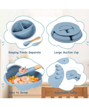 Buy DreamHigh 7-Piece BPA-Free Children s Tableware Set | Dishwasher-Safe Silicone Baby Dishes with Suction Cups Bibs & Spoon for Toddlers & Babies - Shop Now! - Buy Online on GoSupps.com