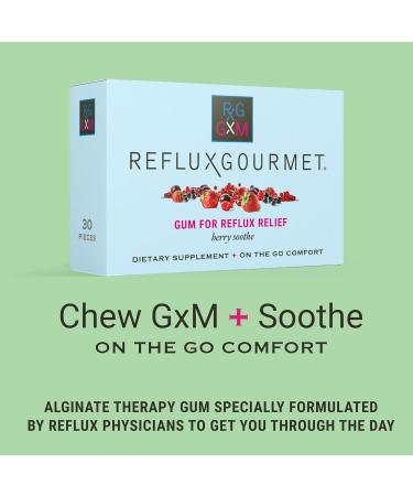Reflux Gourmet Berry Soothe Gum | Natural Alginate Therapy for Acid Reflux Relief | Sugar-Free Gluten-Free Vegan Support - Buy Online on GoSupps.com