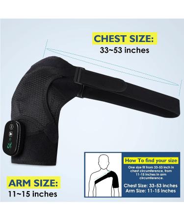 AFDEAL Cordless Heated Shoulder Brace with Vibration and 3 Temperature Settings - Black - Buy Online on GoSupps.com