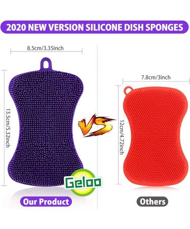 Clisted Larger Size Silicone Sponge for Dishes Washing Kitchen Gadgets Double Sided Silicone Sponge Brush ( 4 PCS) - Buy Online on GoSupps.com
