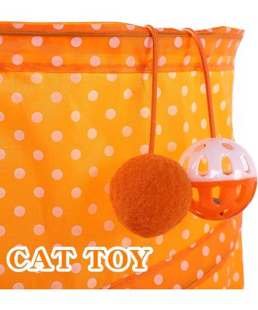 Pet Tunnel Tube Toy Orange Foldable Cat Dog Play Interactive Training Puppy Outdoor Indoor Supplies - Buy Online on GoSupps.com