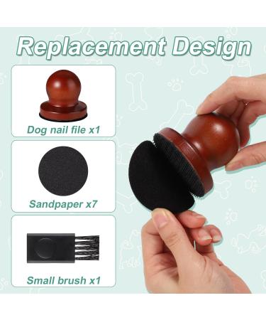Lazy Dog Nail File & Trimmer - Ergonomic Wood Design with Replaceable Sandpaper & Cleaning Brush for Stress-Free Pet Grooming - Buy Online on GoSupps.com
