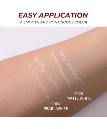 Iouyjiu Long Lasting Eyeliner Pencil Eyeliners for Women Eyeliner Makeup PencilProfessional White Eyeliner PencilEye Silkworm Brighten Up Eyeliner Pen for Women 102 - Buy Online on GoSupps.com