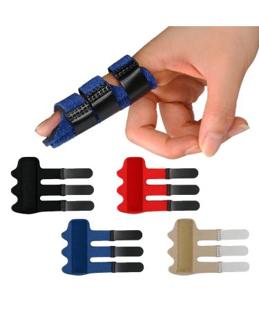 Upgraded Finger Splints (4Pcs)  Trigger Finger Splint Finger Brace with 3 Fixing Strap for Mallet Finger  Broken Finger Protector  Knuckle Immobilization  Straightening Support  Arthritis Pain Relief