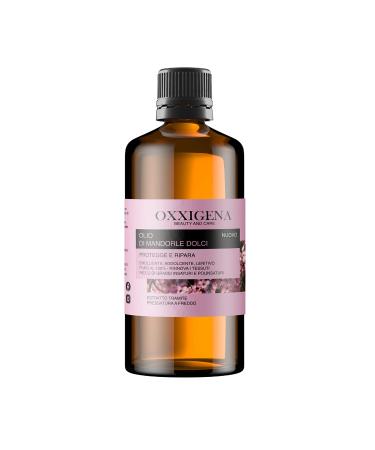 Oxxigena - 100% Pure Natural Sweet Almond Oil 1 L Pack Cold Extract Ideal for Body Massage as a Moisturizer and Make-up Remover for Dry Skin and for Kinky Hair