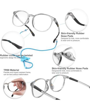 Buy FEISEDY Kids Blue Light Blocking Glasses - Flexible Anti-Glare TPEE for Boys & Girls (Ages 3-13) - Clear Grey 47mm - Buy Online on GoSupps.com