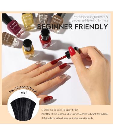 Morovan Nail Polish Set - Red Glitter Quick Dry 0.25 oz Fingernail & Toenail Polish Kit for Women | Glossy Nail Polish Gifts | Fall Sunset Collection - Buy Online on GoSupps.com