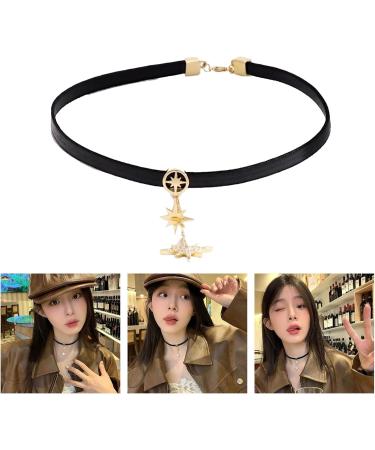 Oralgos Maillard Necklace with Star Trailer | Cute Wedding Jewelry & Fashion Gift for Girls | Stylish PU Alloy Collar - Buy Online on GoSupps.com