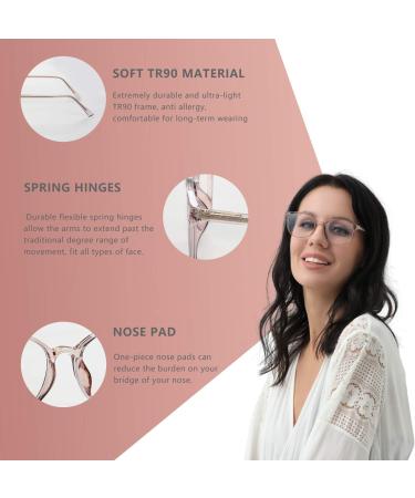 FONHCOO Women's TR90 Blue Light Filter Glasses - Lightweight Anti-Fatigue Computer & Gaming Goggles (Transparent Light Brown) - Buy Online on GoSupps.com